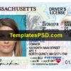 Massachusetts Drivers License Front New PSD template